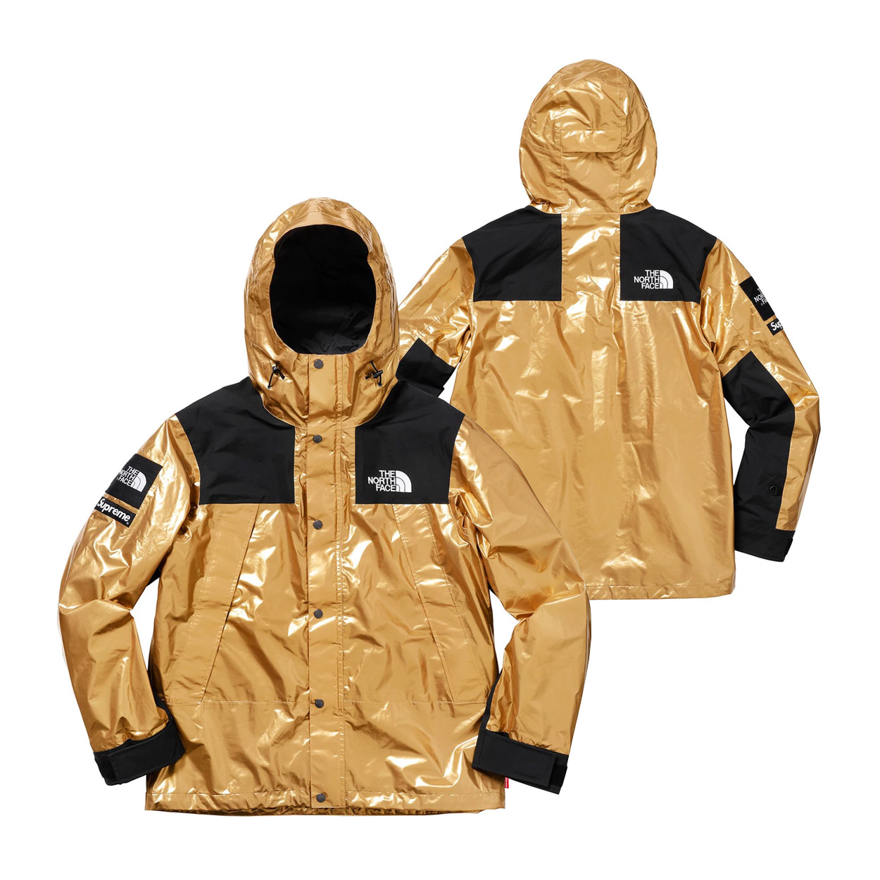 gold supreme north face jacket