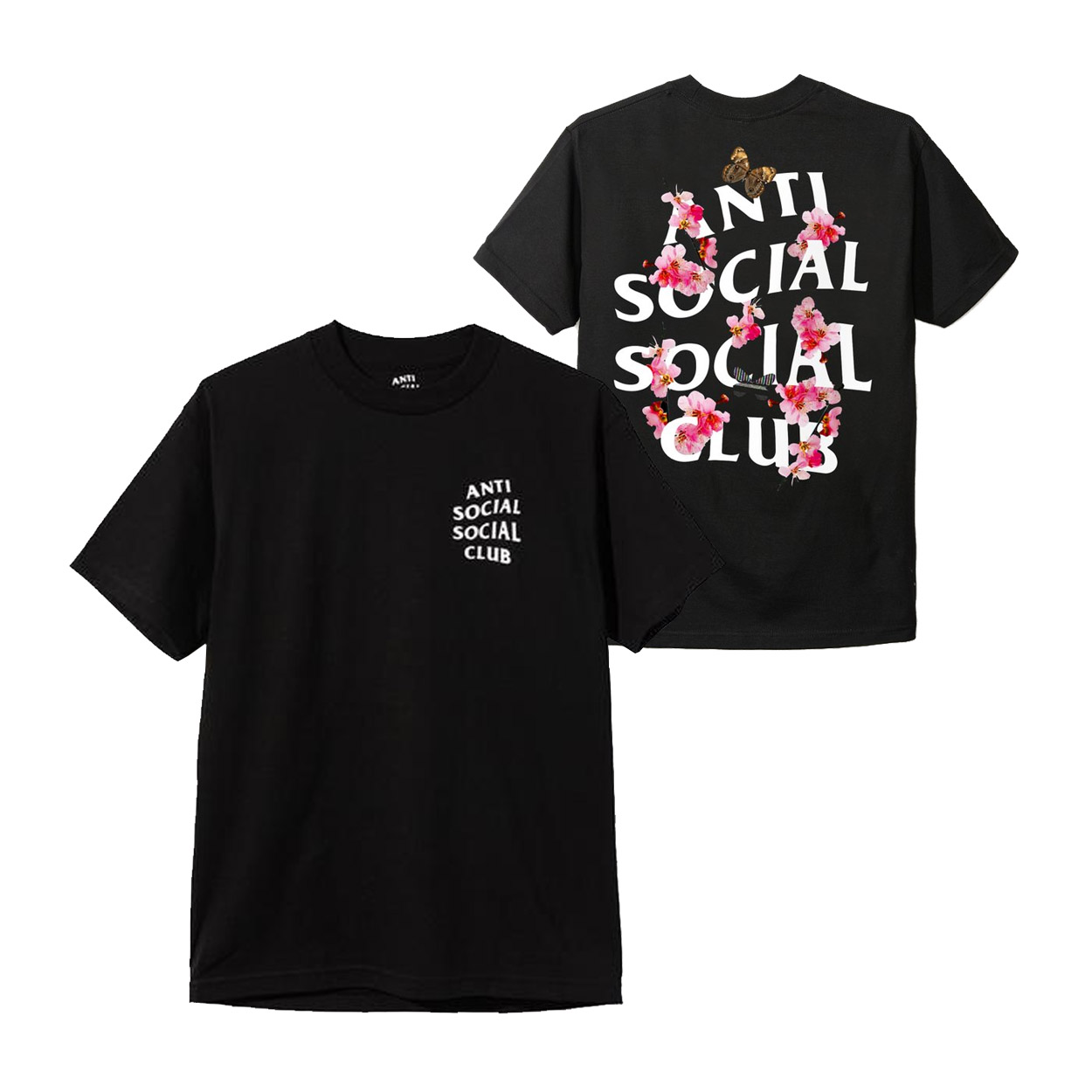 DS Anti Social Social Club ASSC White logo Pair Of Dice Black Tee Shirt kkoch 