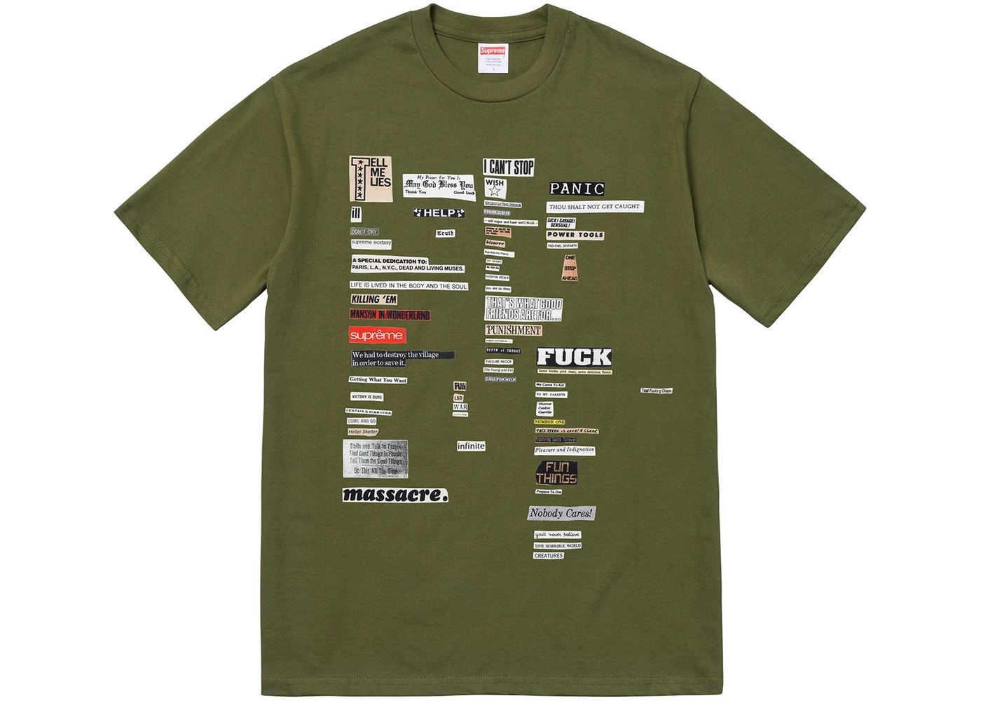 supreme cutouts tee heather grey