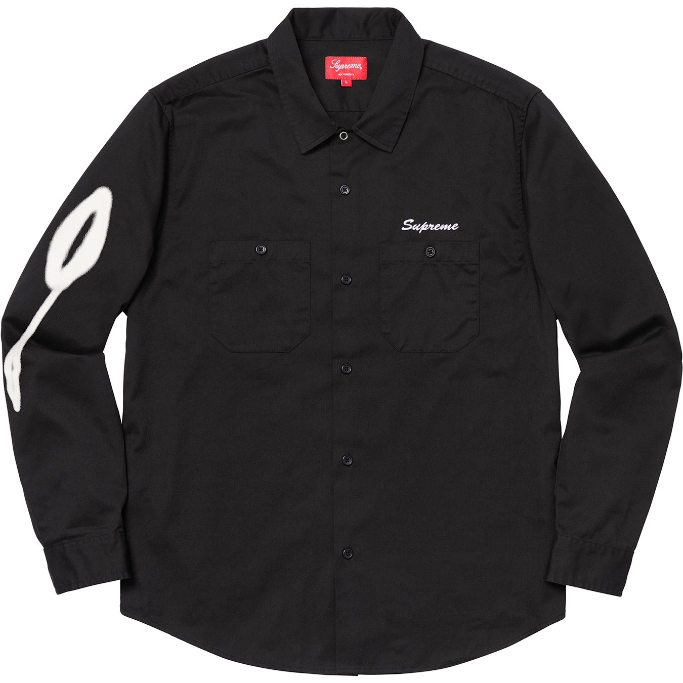 supreme black button up