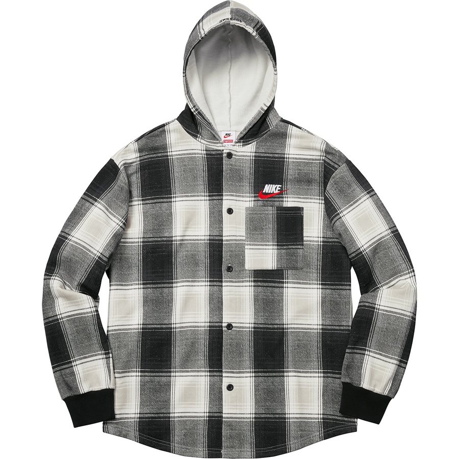 supreme nike plaid hooded sweatshirt