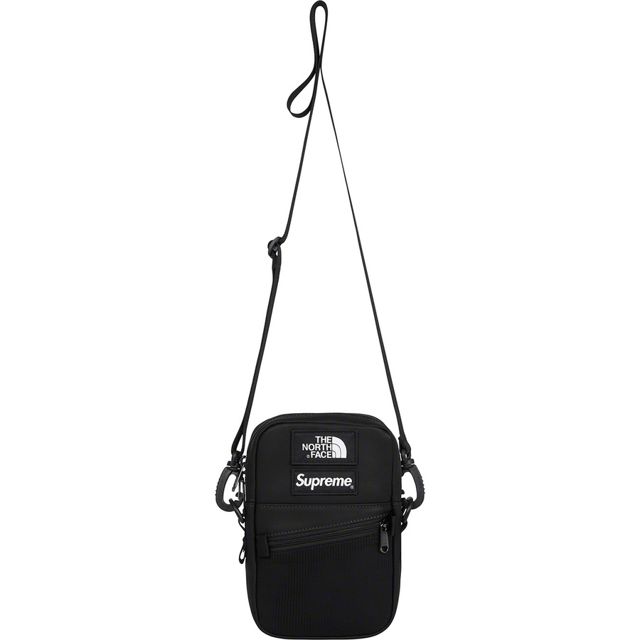 supreme the north face leather shoulder bag black