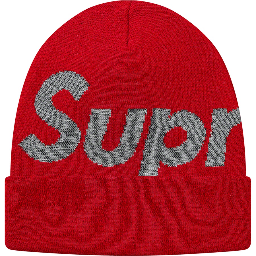 supreme reflective big logo beanie