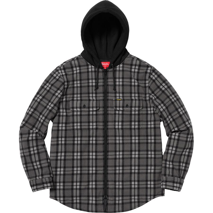 supreme hooded jacquard flannel shirt