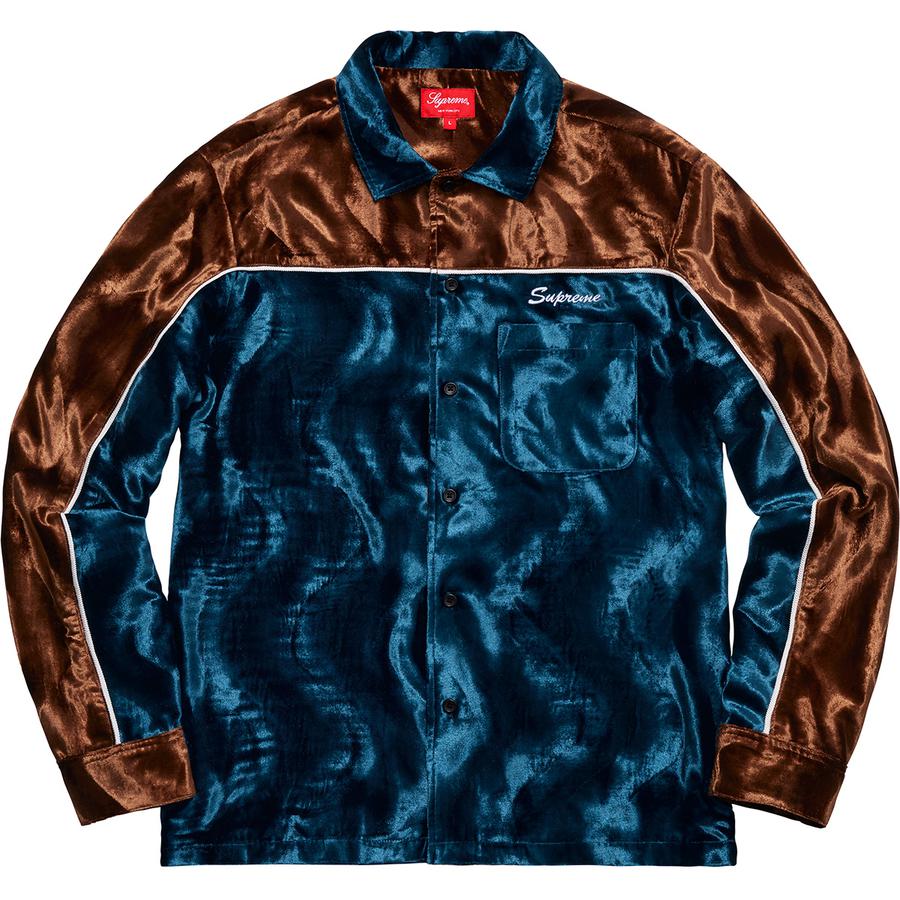 Supreme Velvet Swirl Work Shirt Navy 