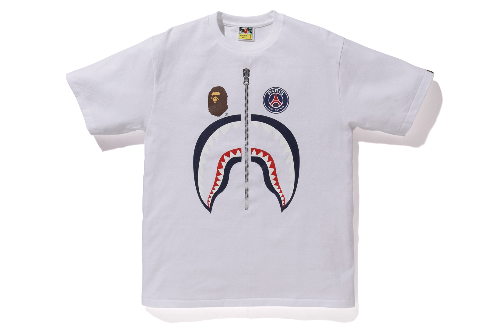 bape bicolor shark tee