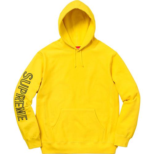 supreme sleeve embroidery hooded sweatshirt