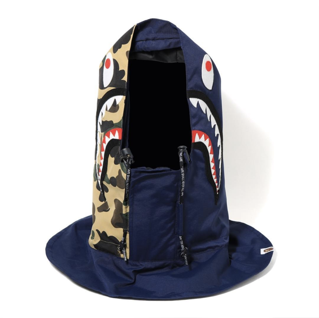 Download Bape 1st Camo Shark Face Mask Hoodie Yellow Navy Novelship PSD Mockup Templates