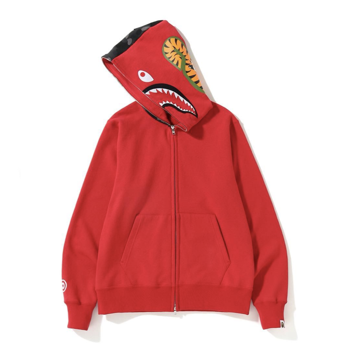 red bape zip up hoodie