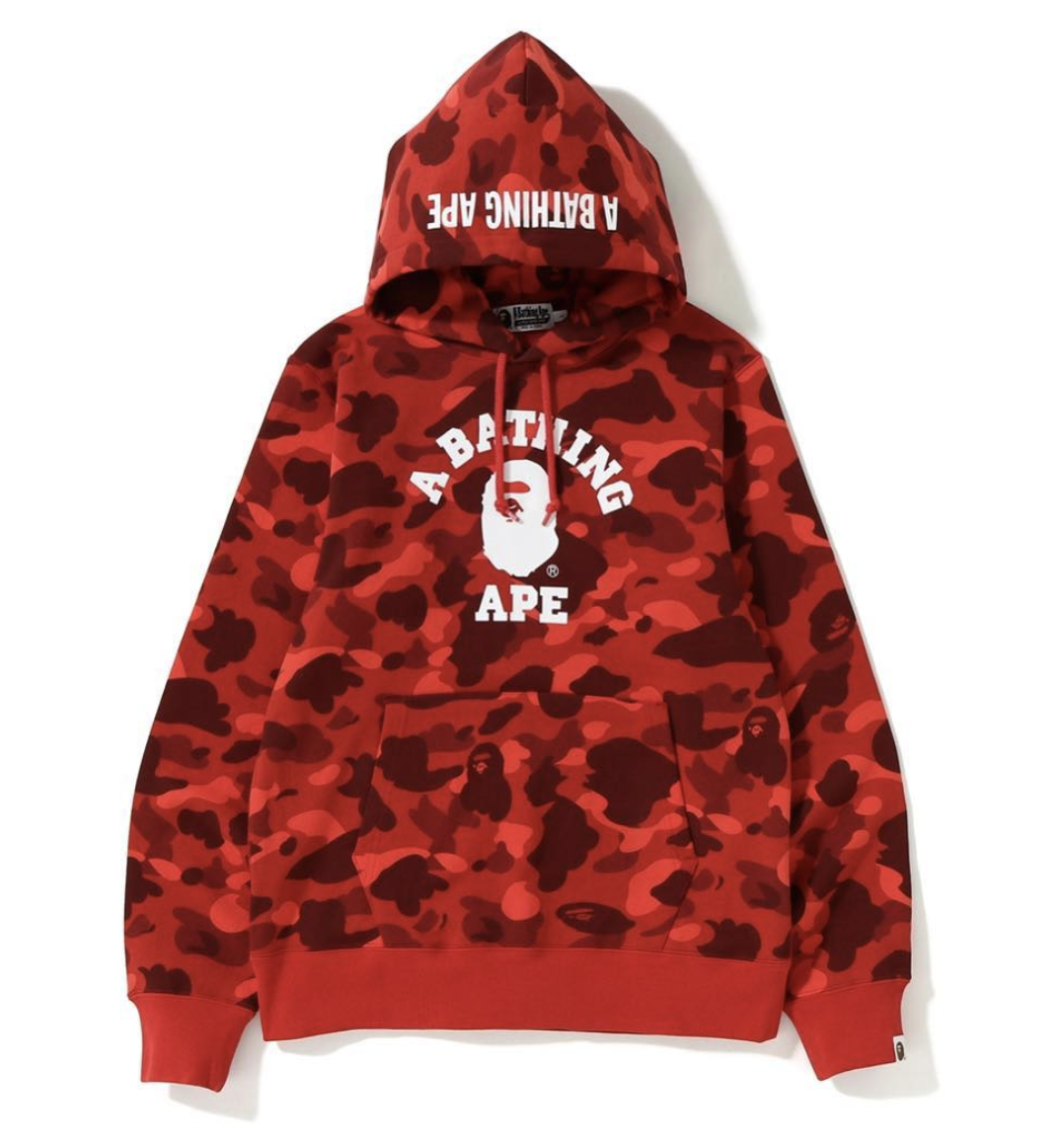 a bathing ape red hoodie