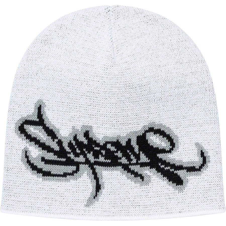 Supreme Tag Logo Beanie White - Novelship