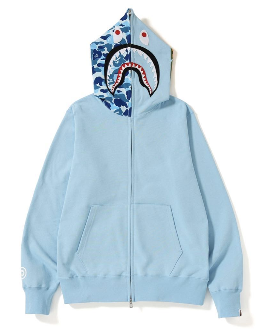 abc shark full zip double hoodie