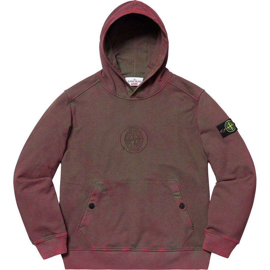 supreme stone island hoodie red