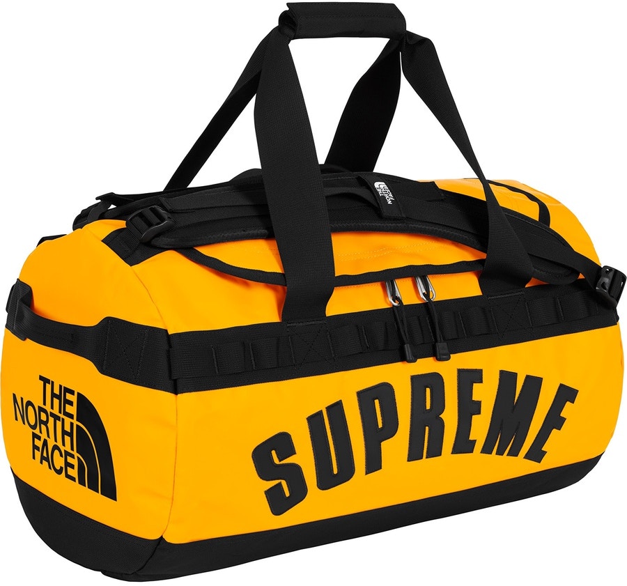 Supreme x The North Face Arc Logo Base Camp Duffle Bag Yellow - Novelship