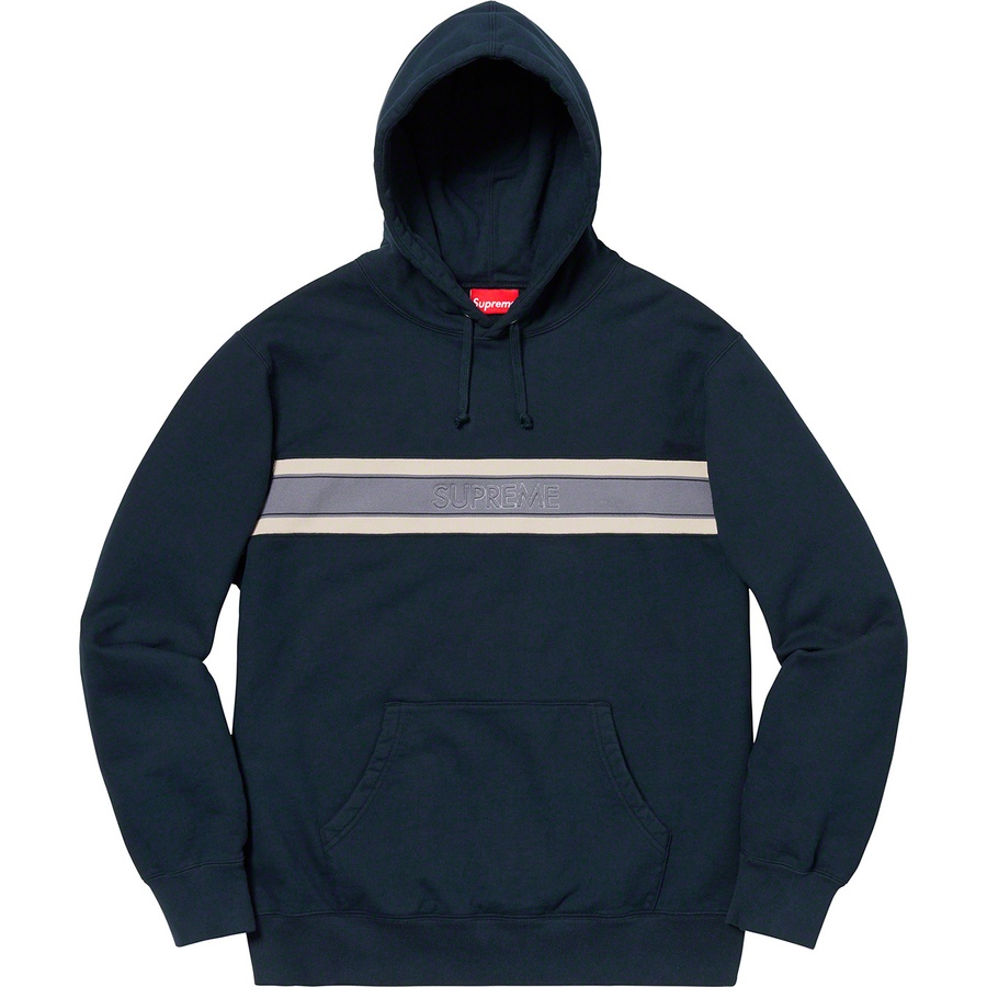 Supreme chest stripe logo hooded sweatshirt Clearance