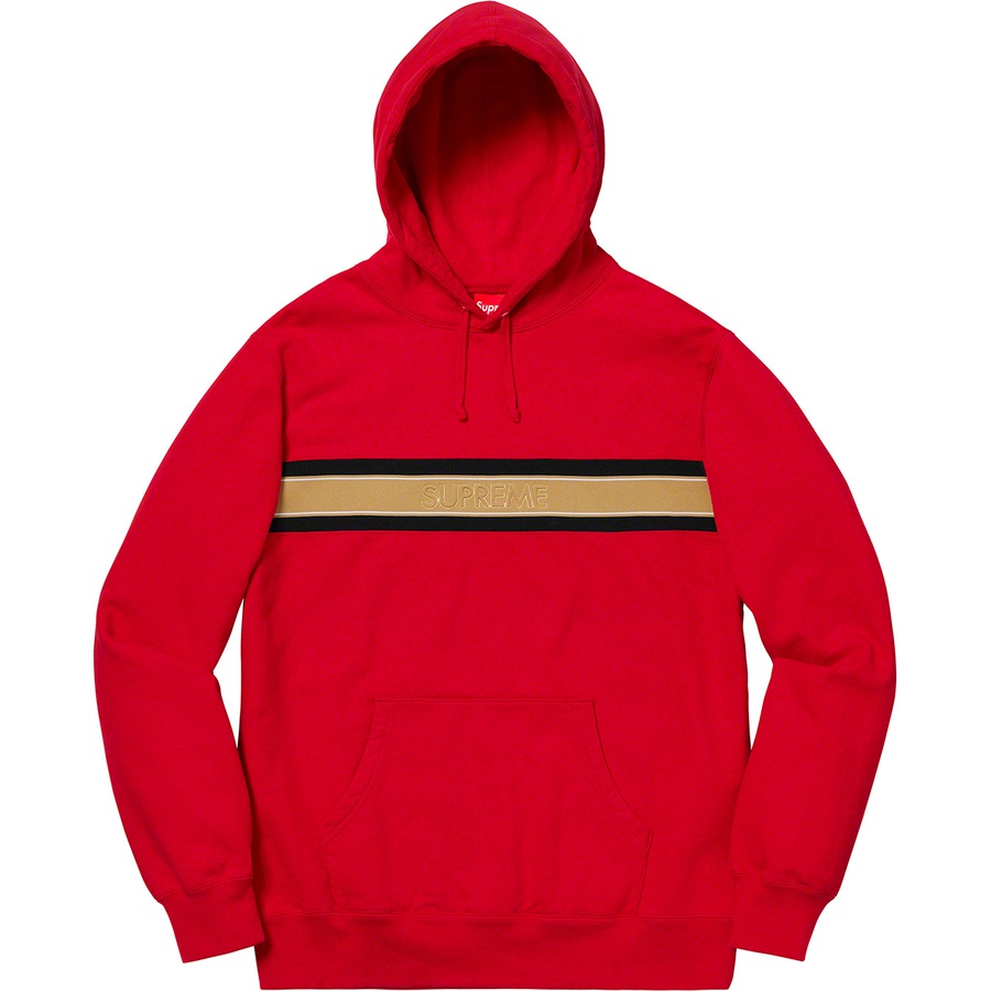 chest stripe logo hooded sweatshirt