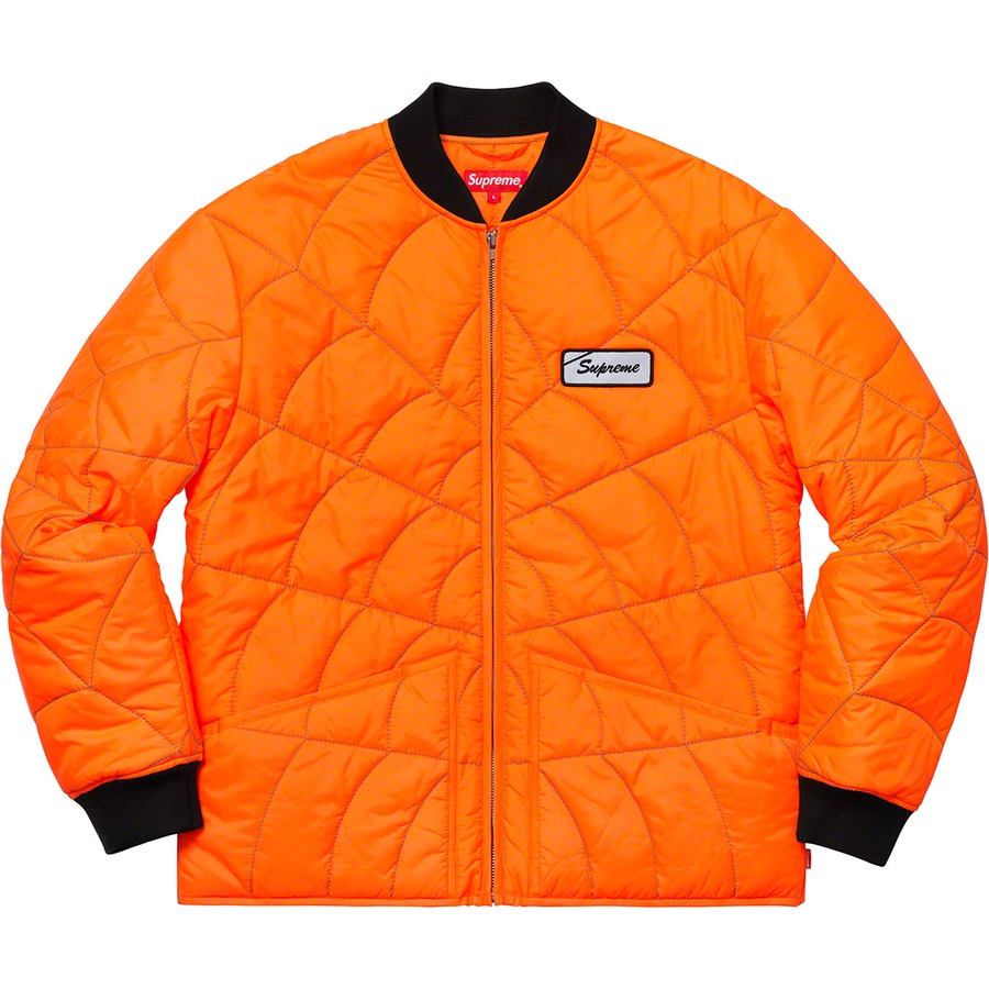 spider web quilted work jacket