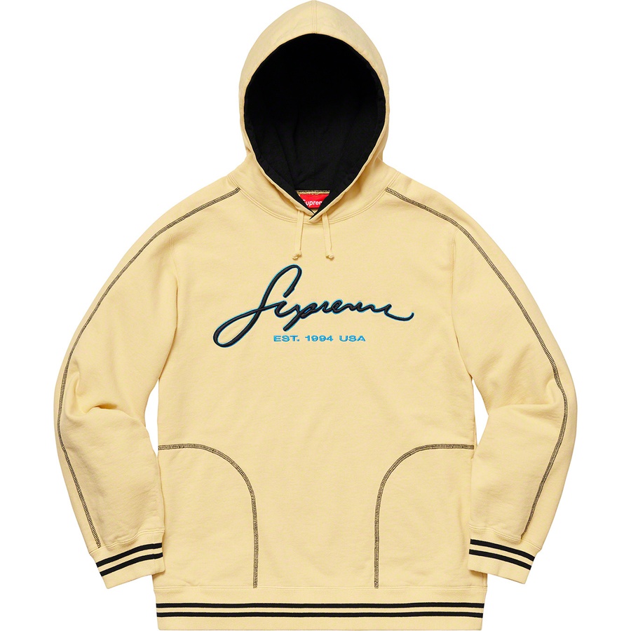 supreme contrast embroidered hooded sweatshirt