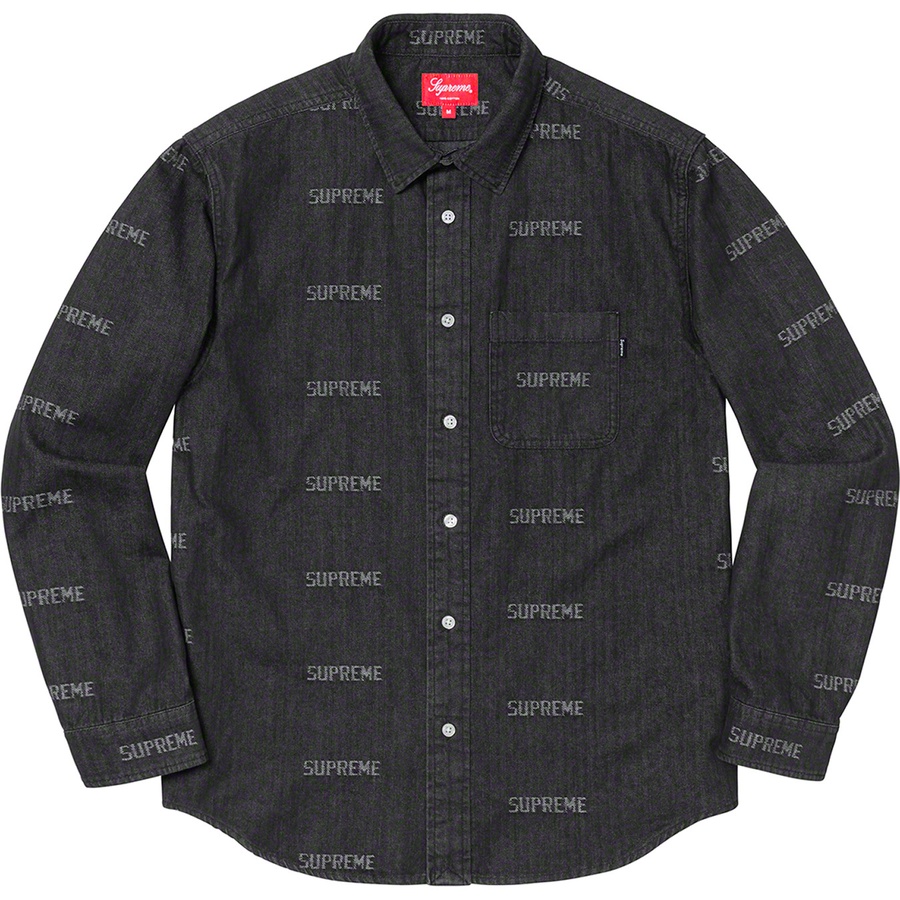 supreme logo denim shirt