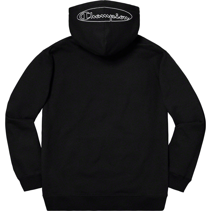 supreme champion hooded sweatshirt black