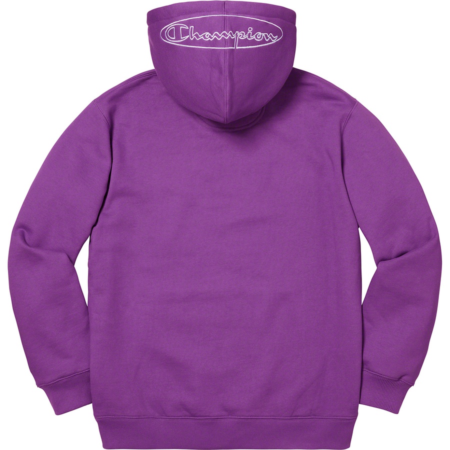 supreme champion hoodie purple