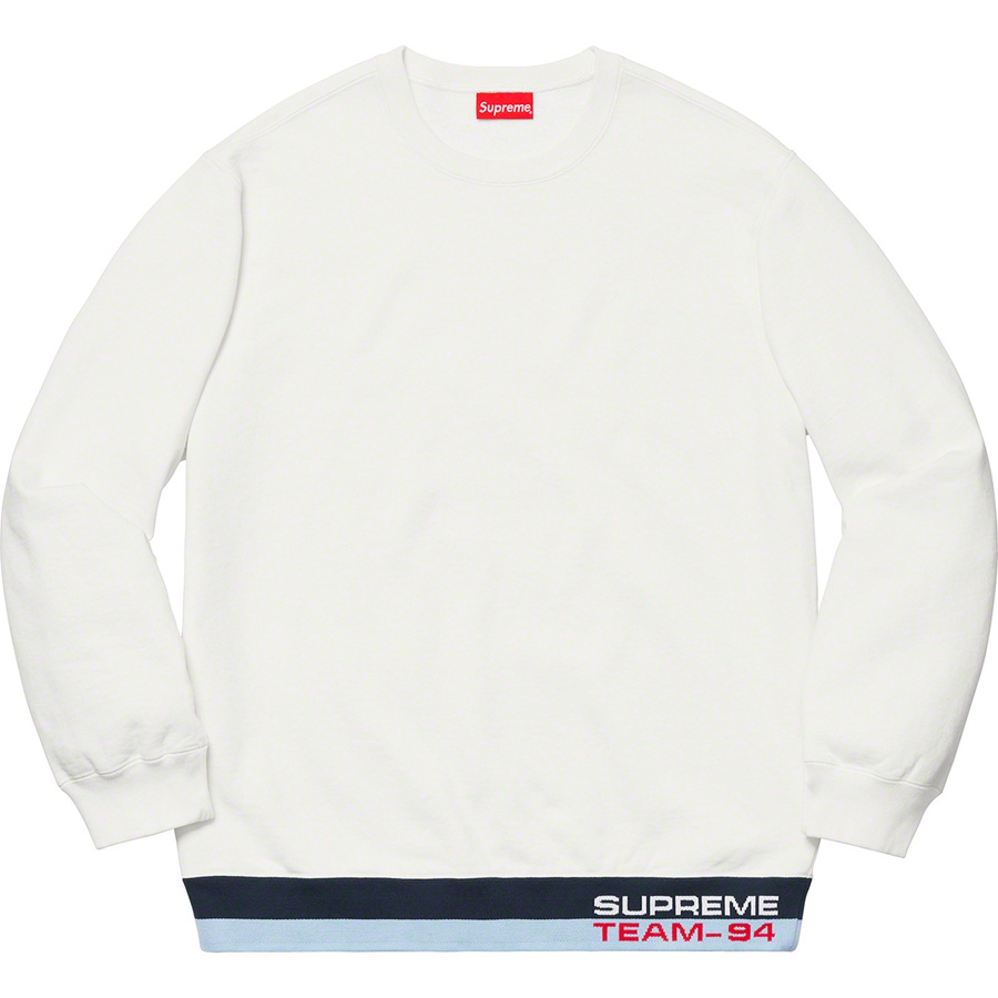 Supreme Rib Stripe Crewneck White 