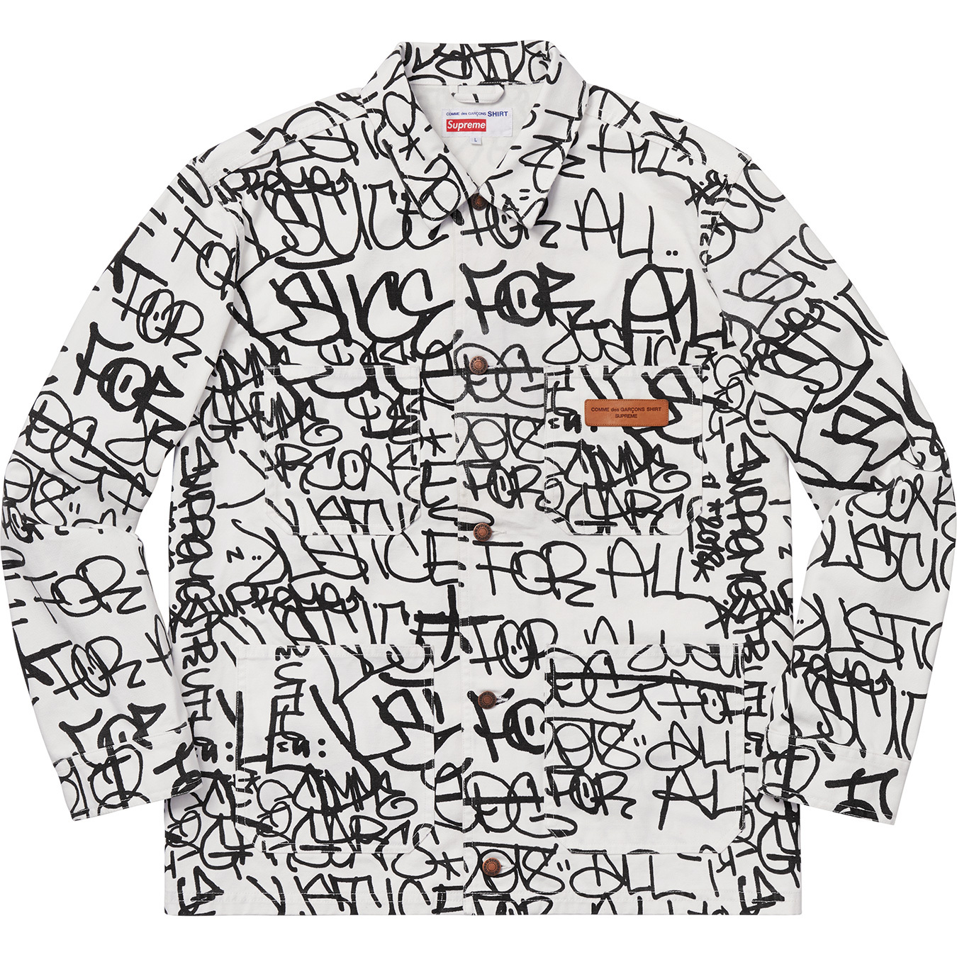 supreme comme des garcons shirt printed canvas chore coat