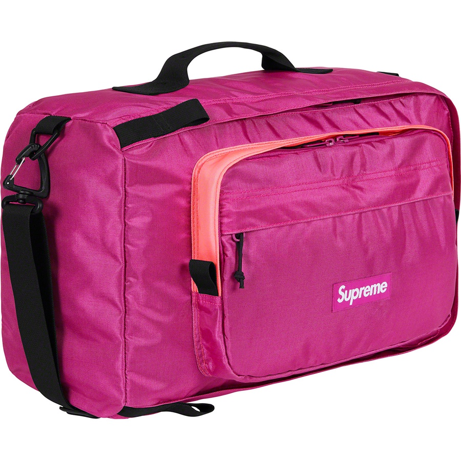 pink supreme duffle bag