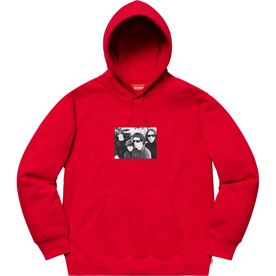 supreme the velvet underground hooded sweatshirt red