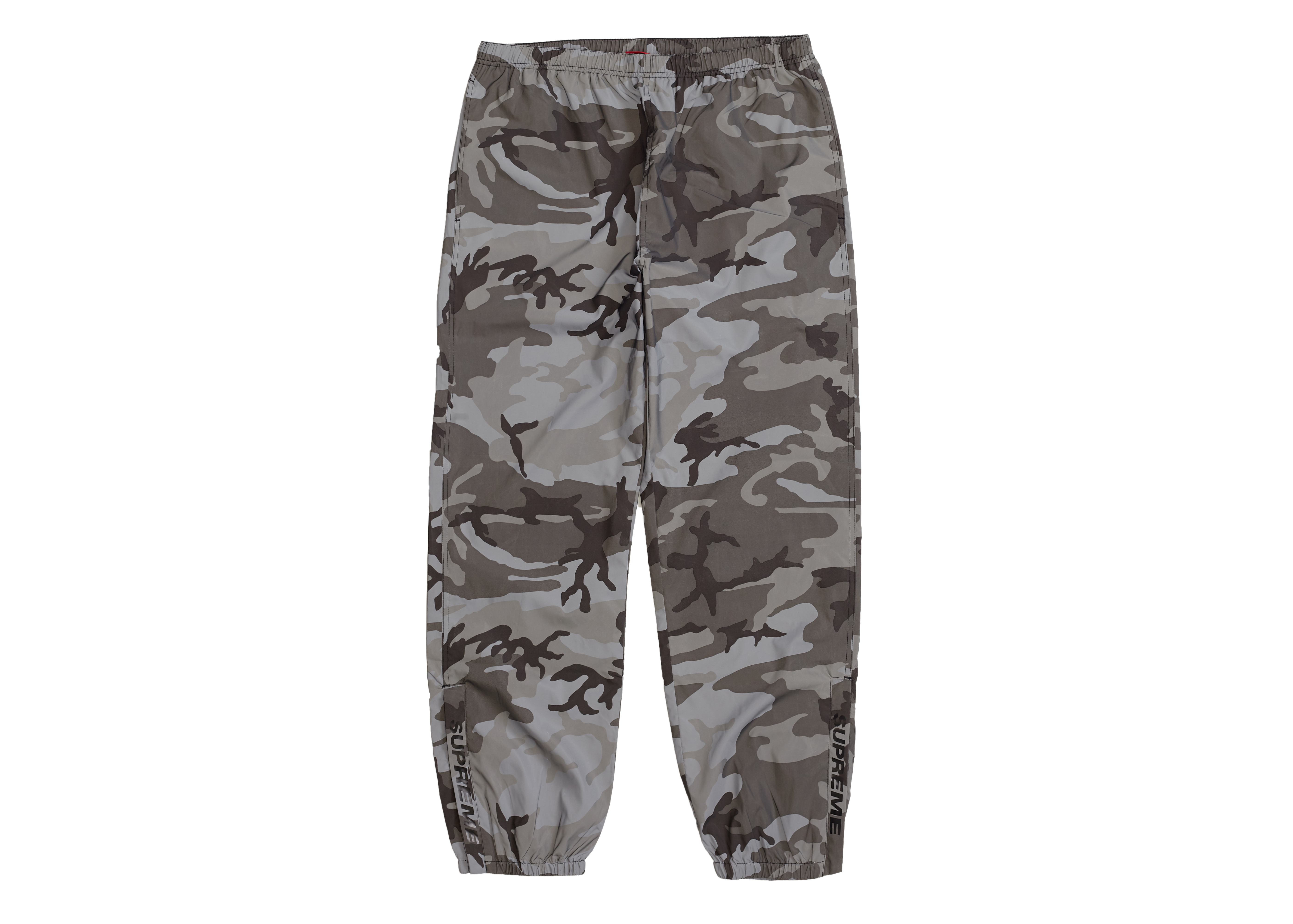 supreme reflective camo warm up pants