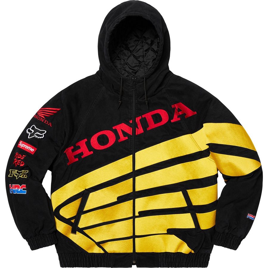 Supreme x Honda x Fox Racing Puffy Zip Up Work Jacket Black