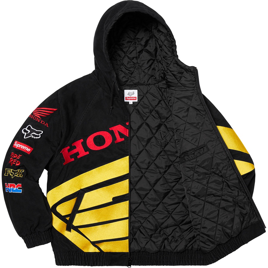 Supreme x Honda x Fox Racing Puffy Zip Up Work Jacket Black 
