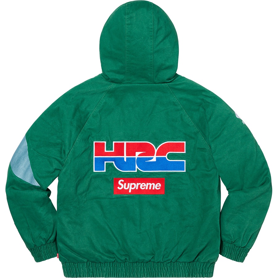supreme honda fox racing puffy zip up jacket black
