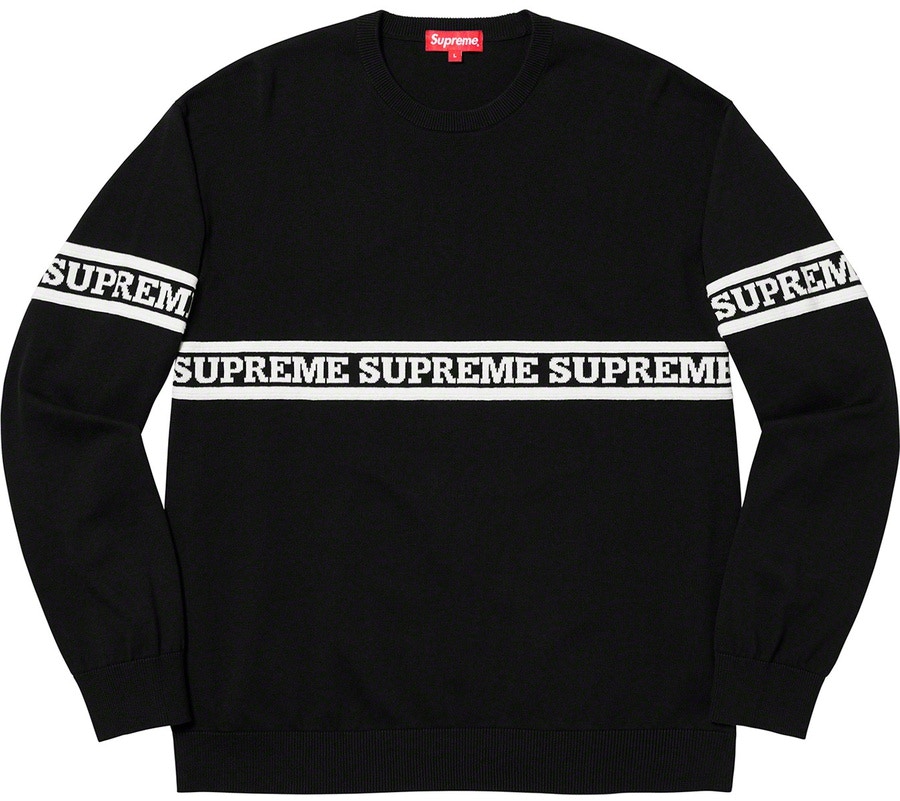 Supreme Logo Stripe Knit Top Black - Novelship