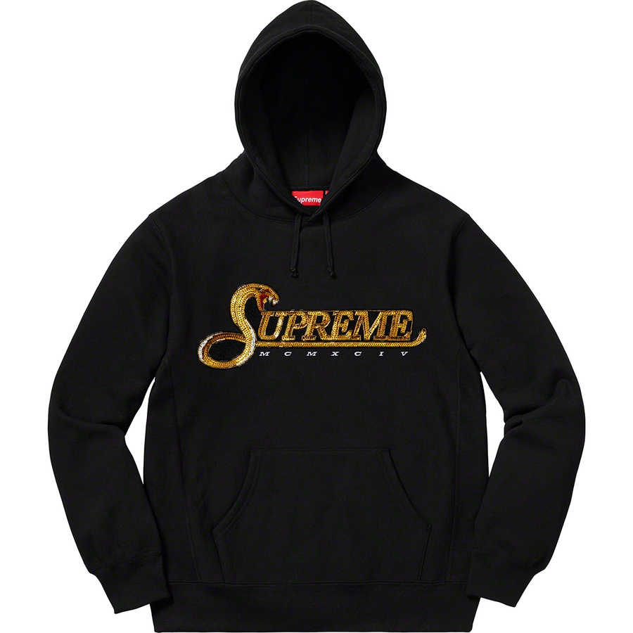 supreme sequin viper hooded sweatshirt