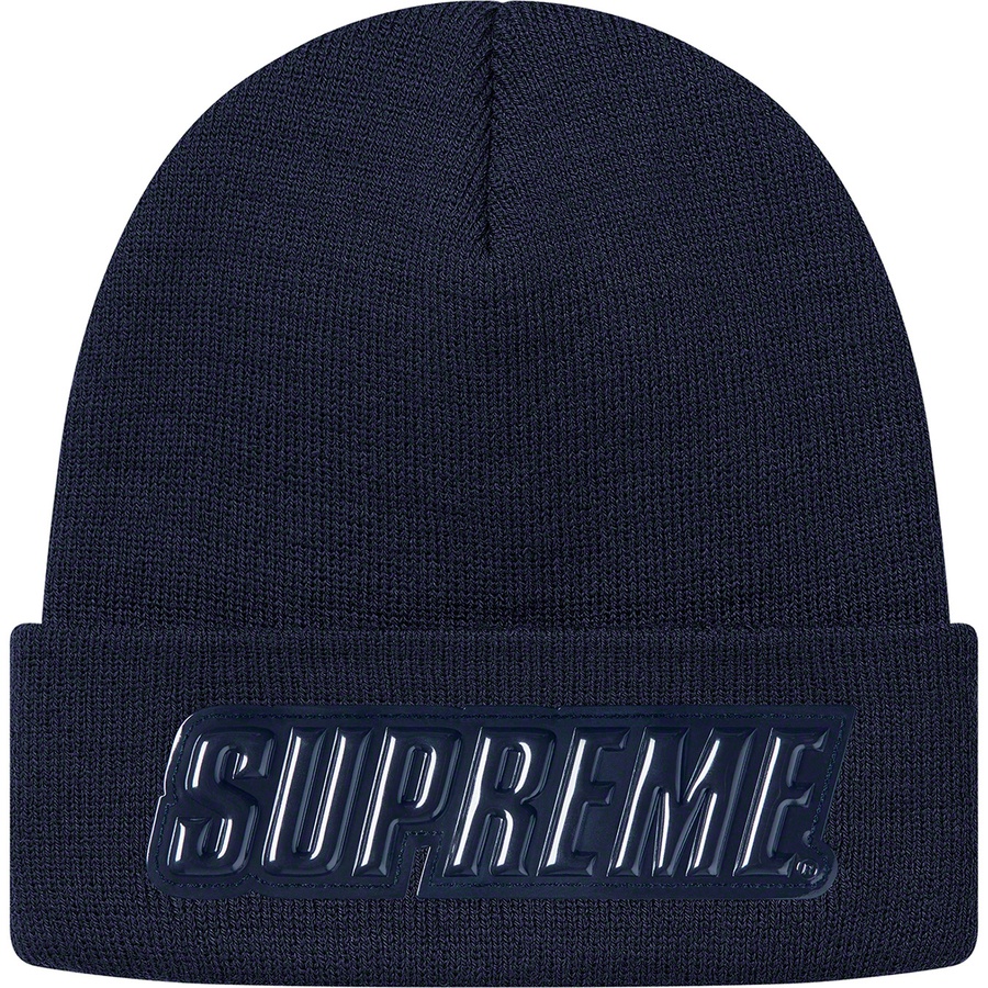 Supreme Raised Patent Logo Beanie Navy 
