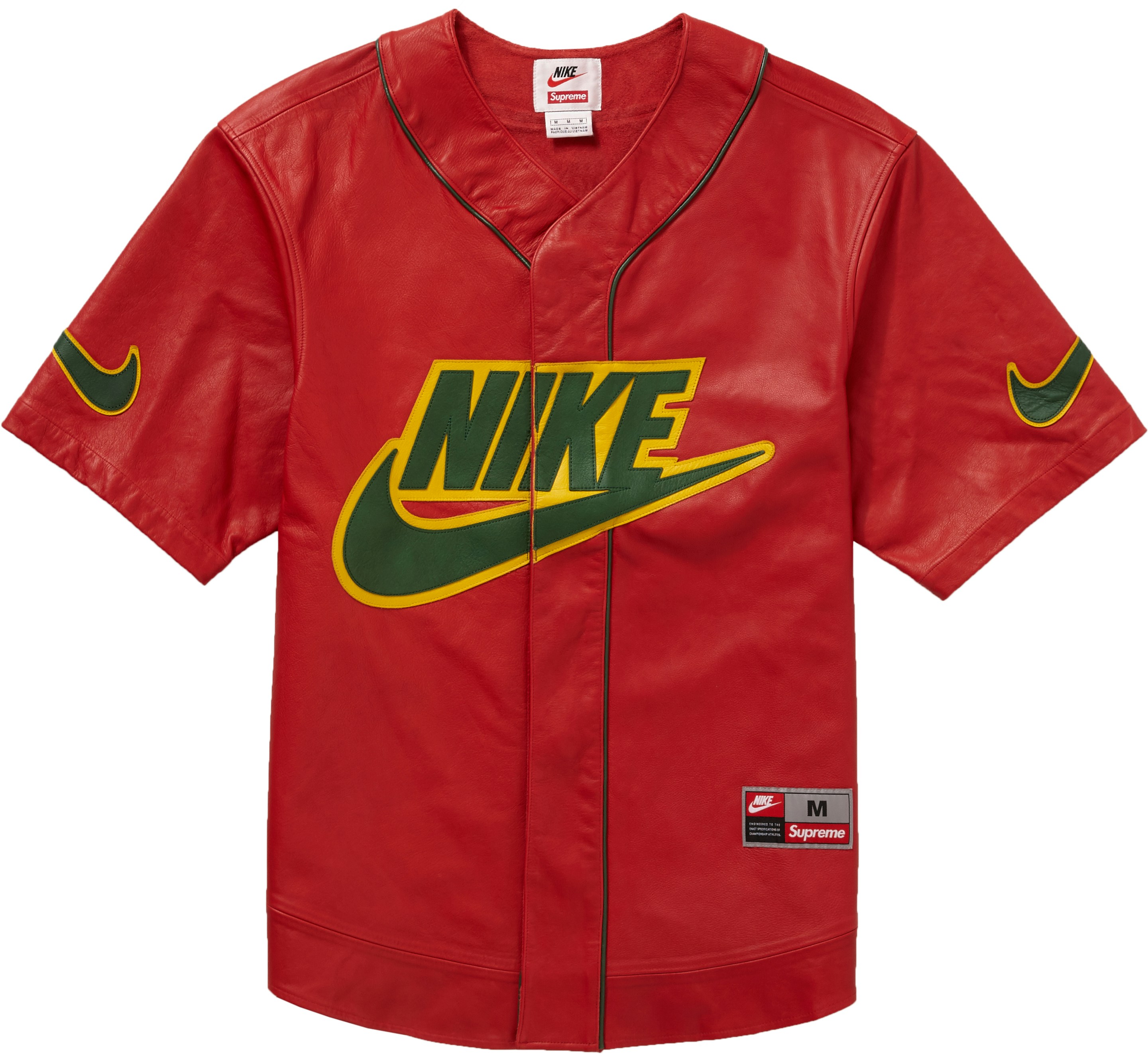 Supreme x Nike Leather Baseball Jersey Red - Novelship