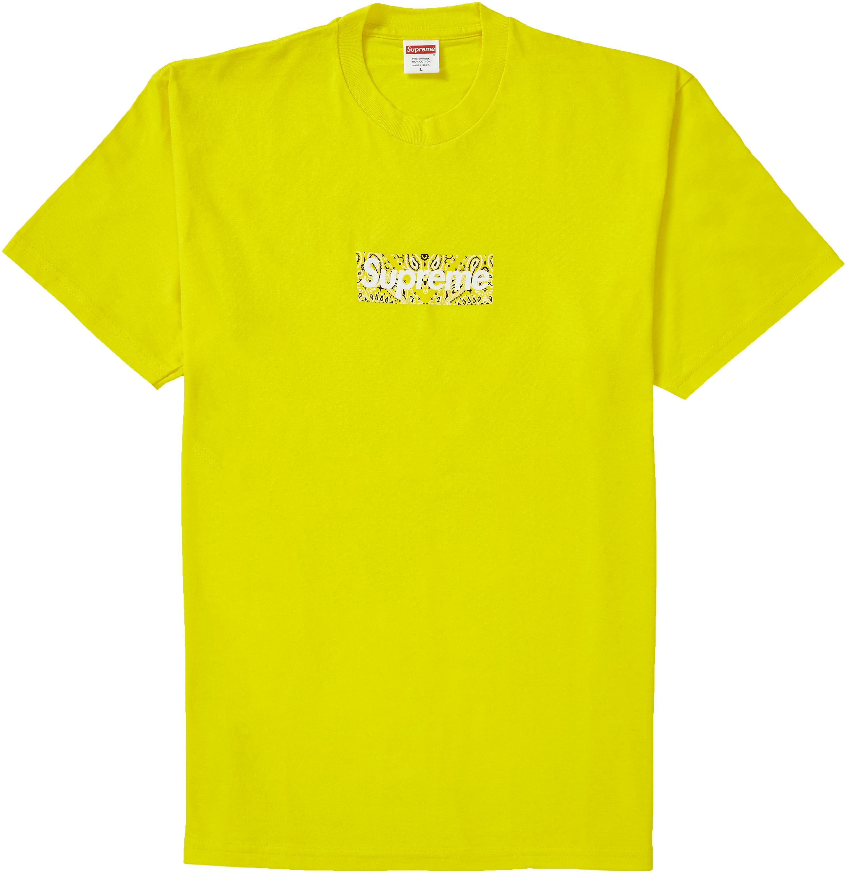 Supreme Bandana Box Logo Tee Yellow - Novelship