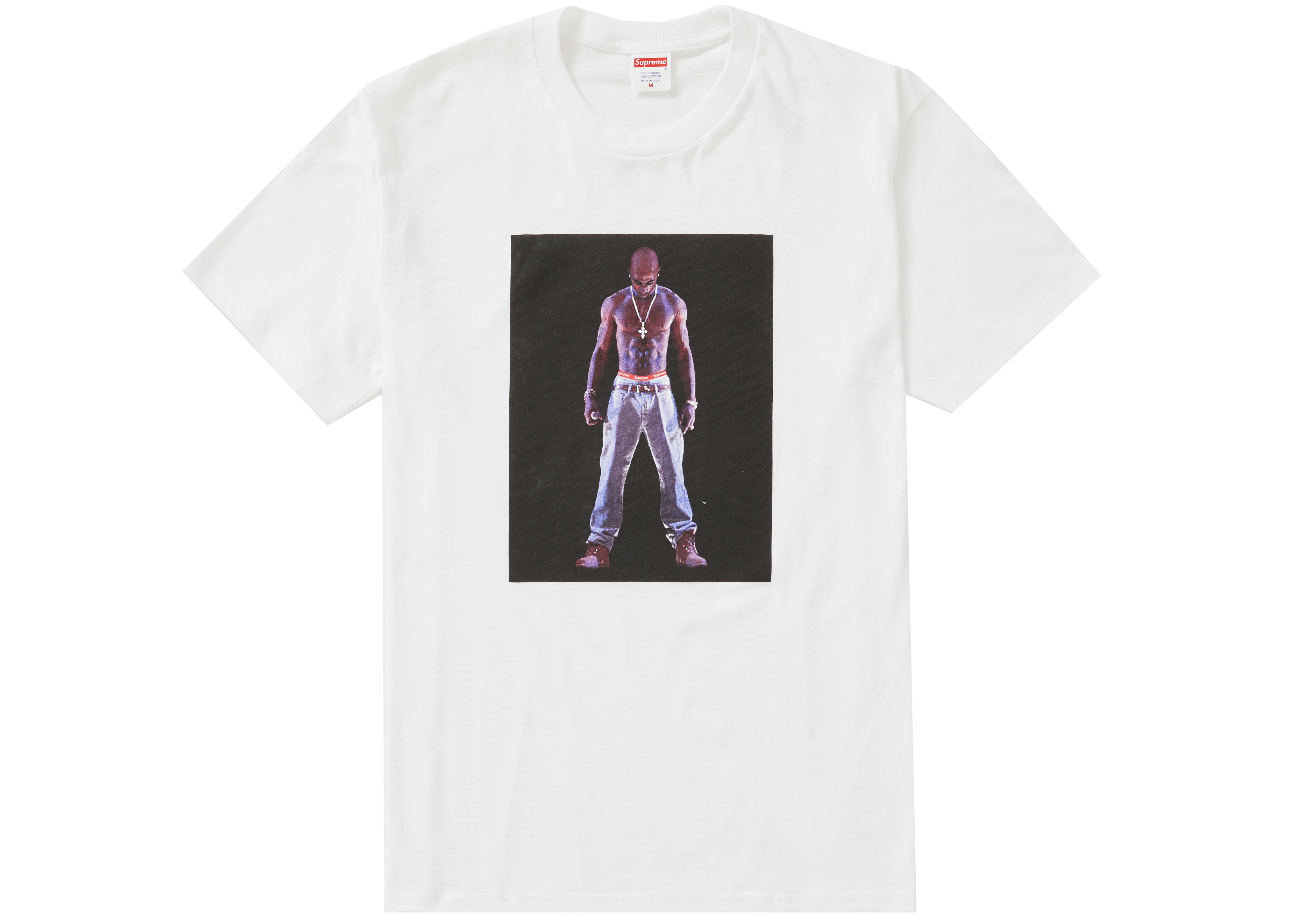 supreme tupac hologram tee white