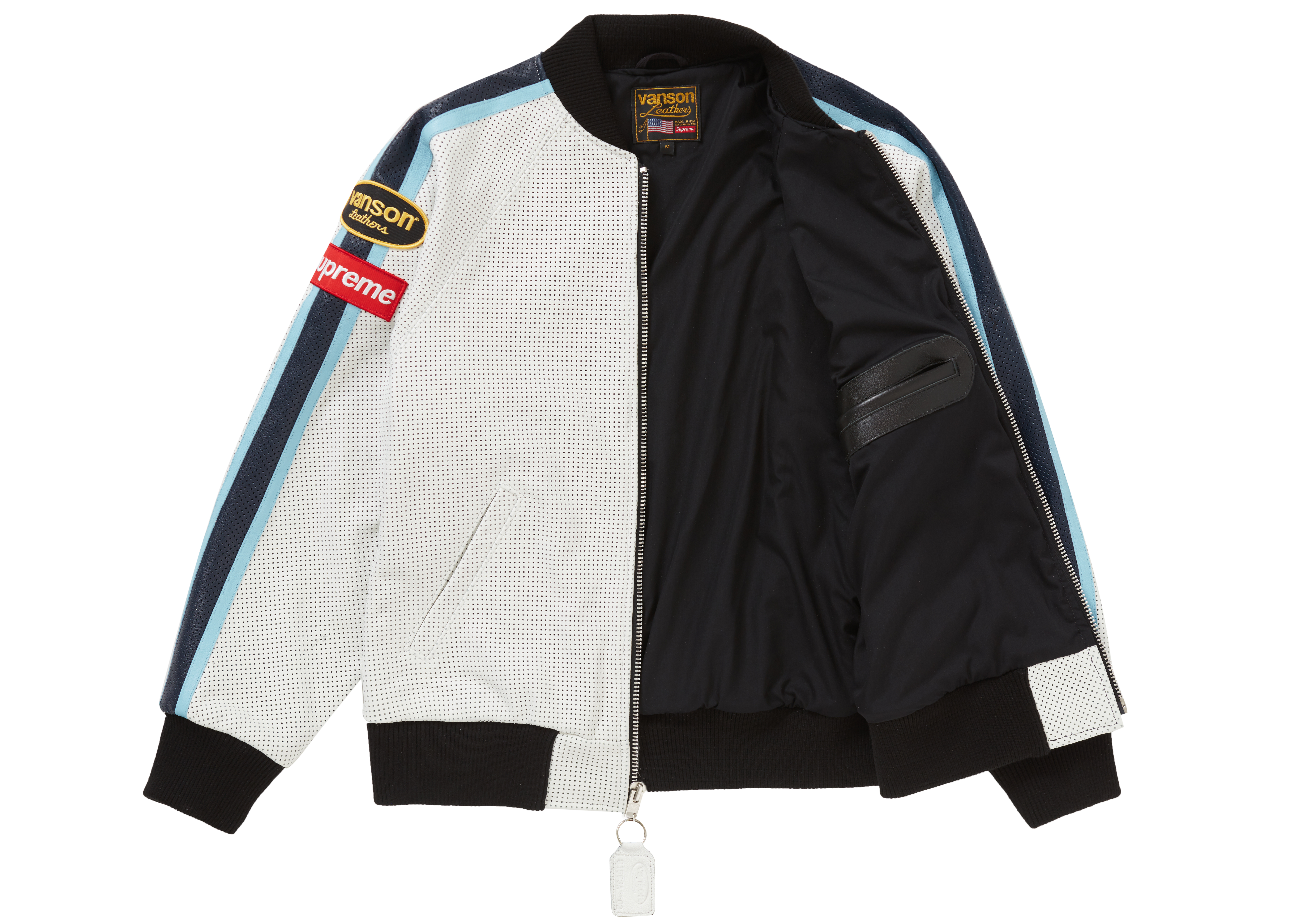 supreme vanson leathers perforated bomber jacket