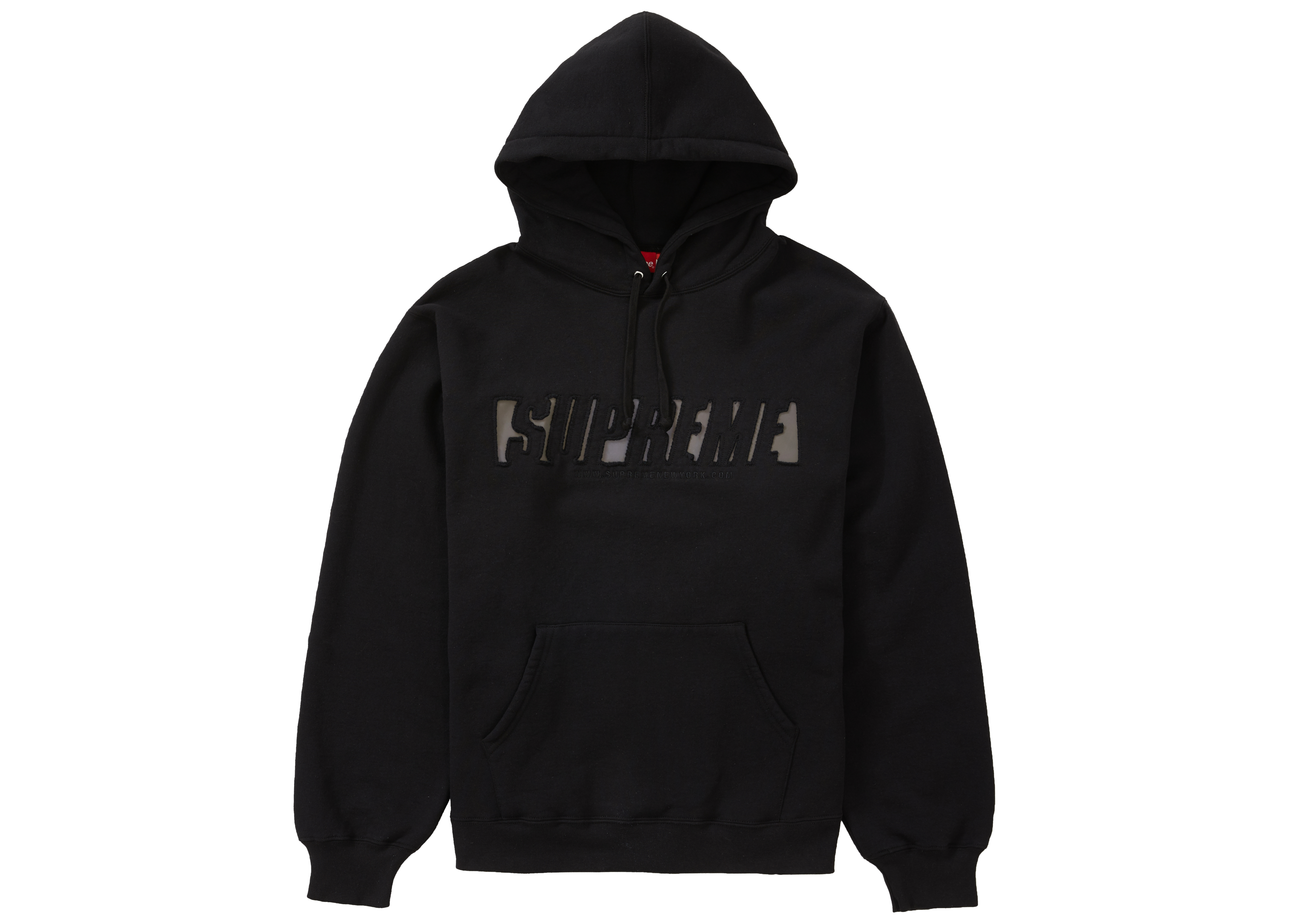 supreme reflective cutout hooded sweatshirt