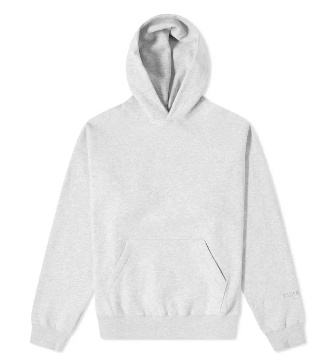 fear of god essentials hoodie white