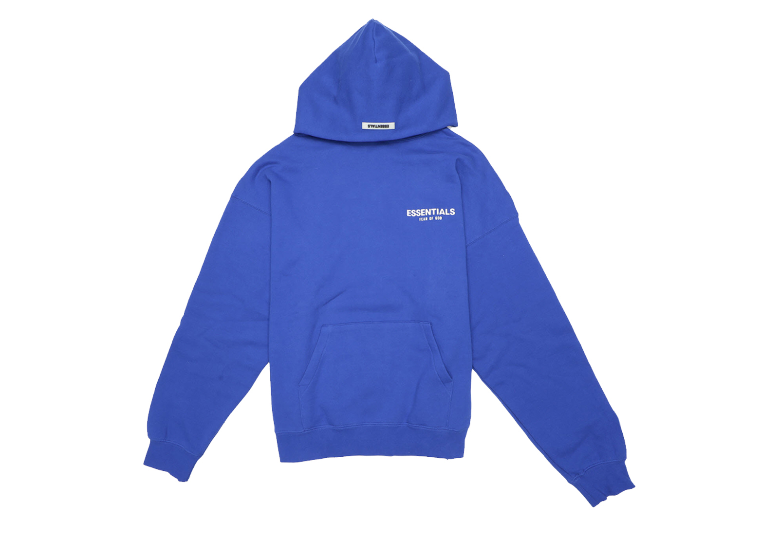 fear of god essentials hoodie blue