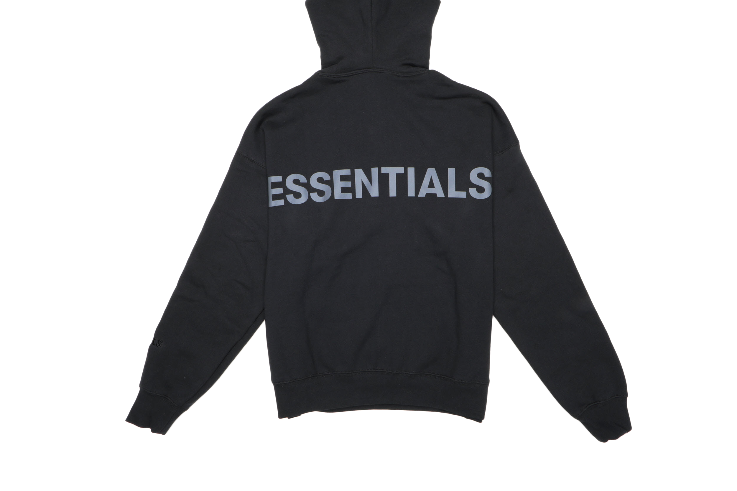 fear of god essentials logo pullover hoodie black