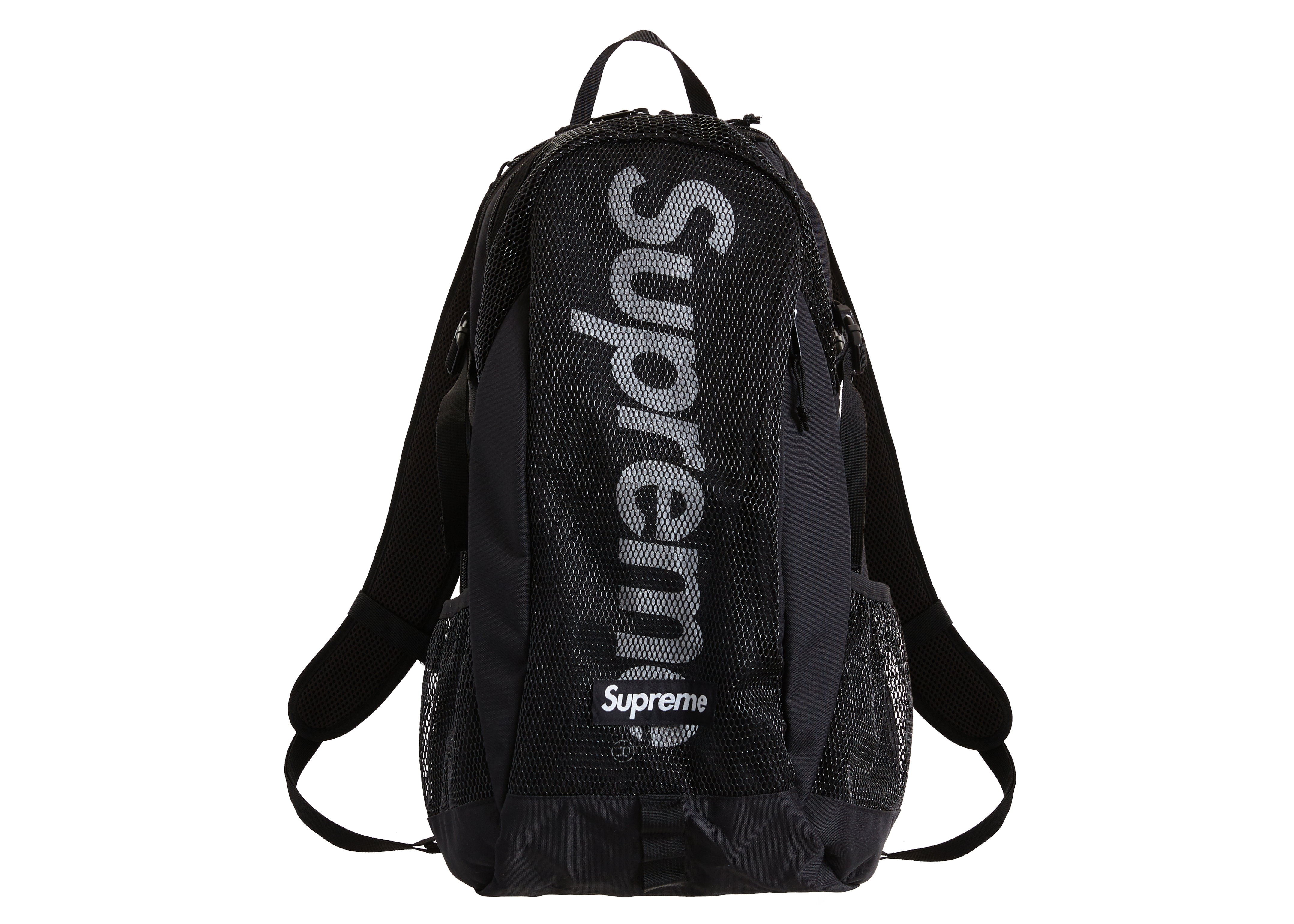 supreme black and white backpack