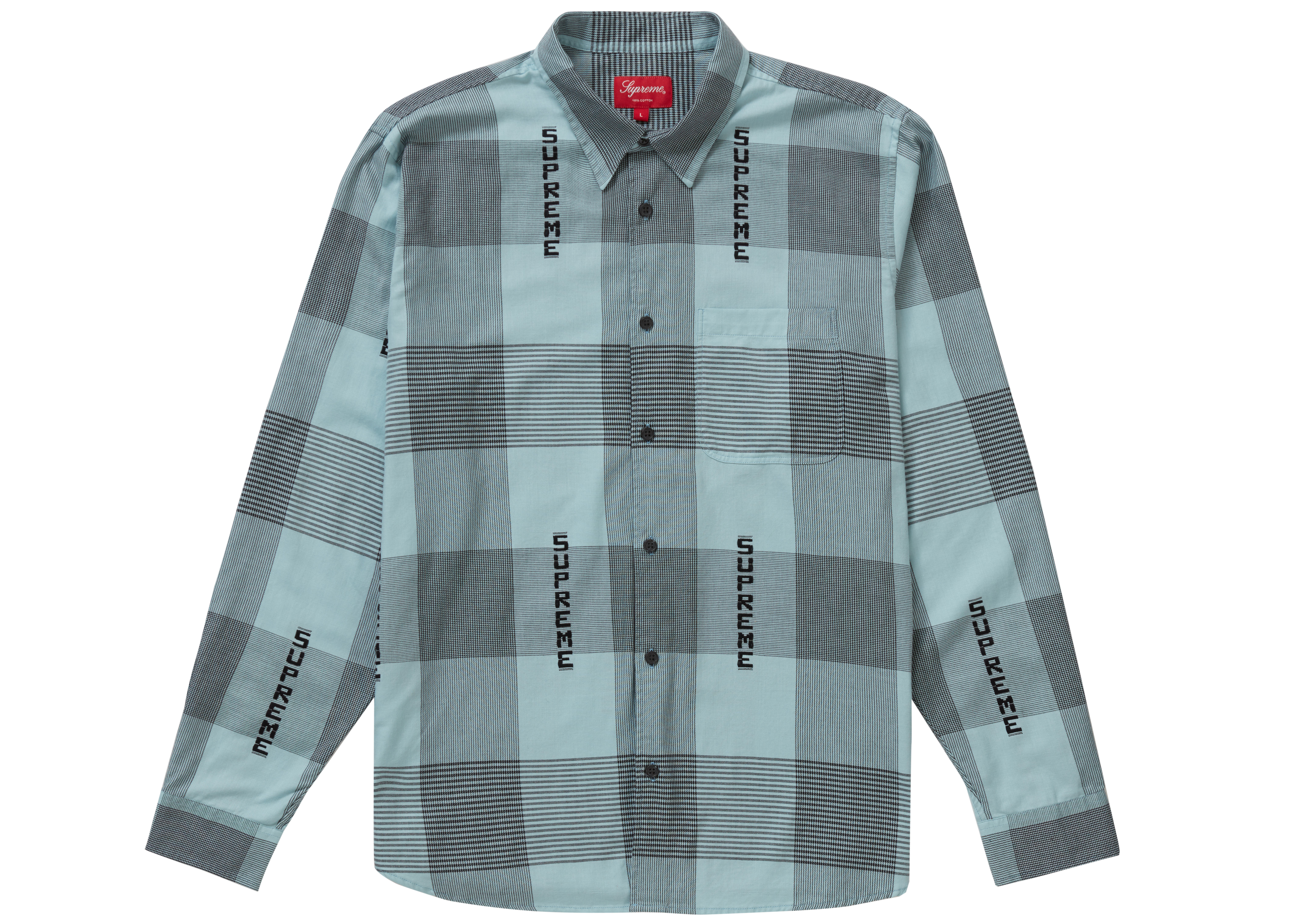 supreme logo plaid shirt