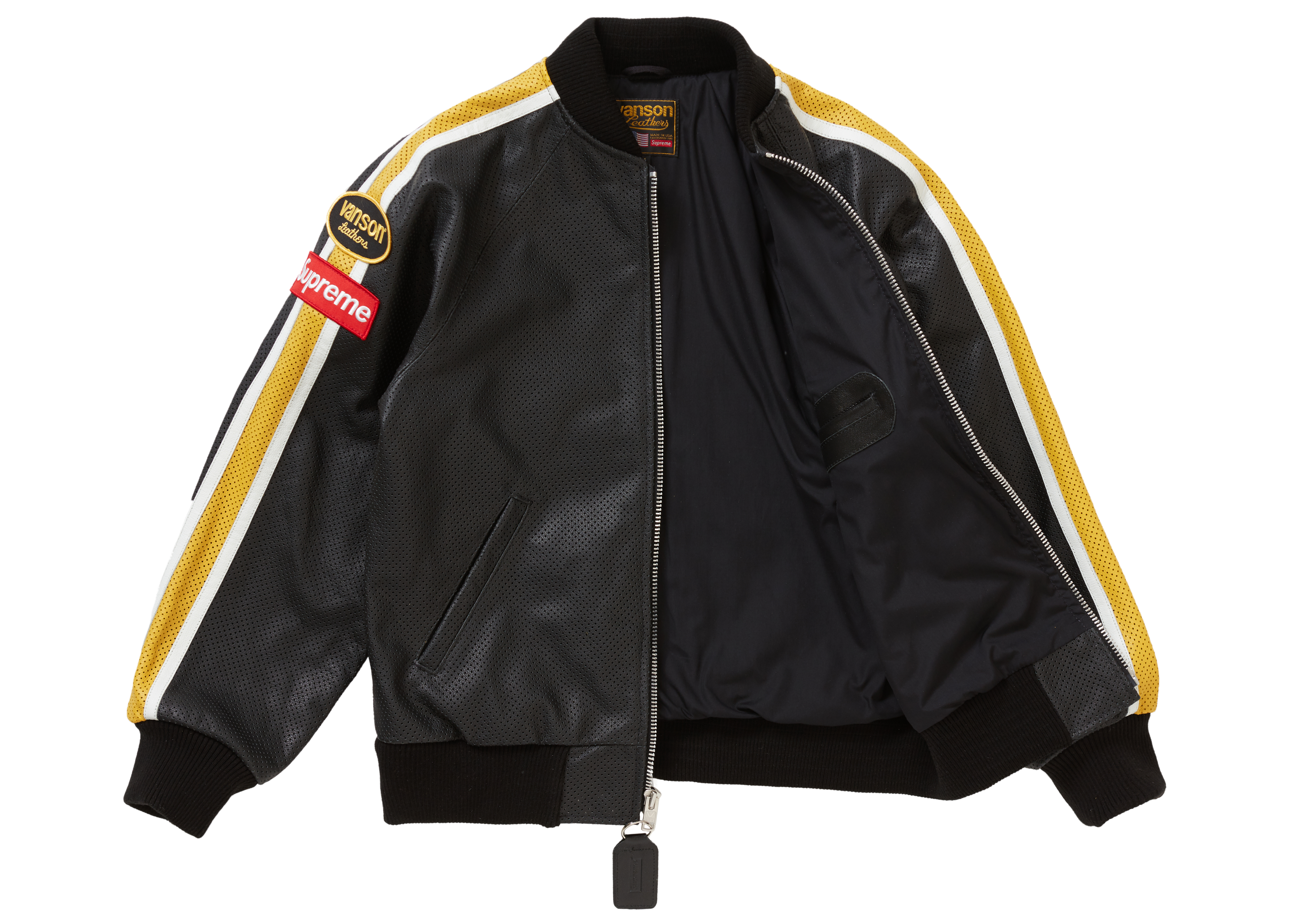 supreme vanson leathers perforated bomber jacket