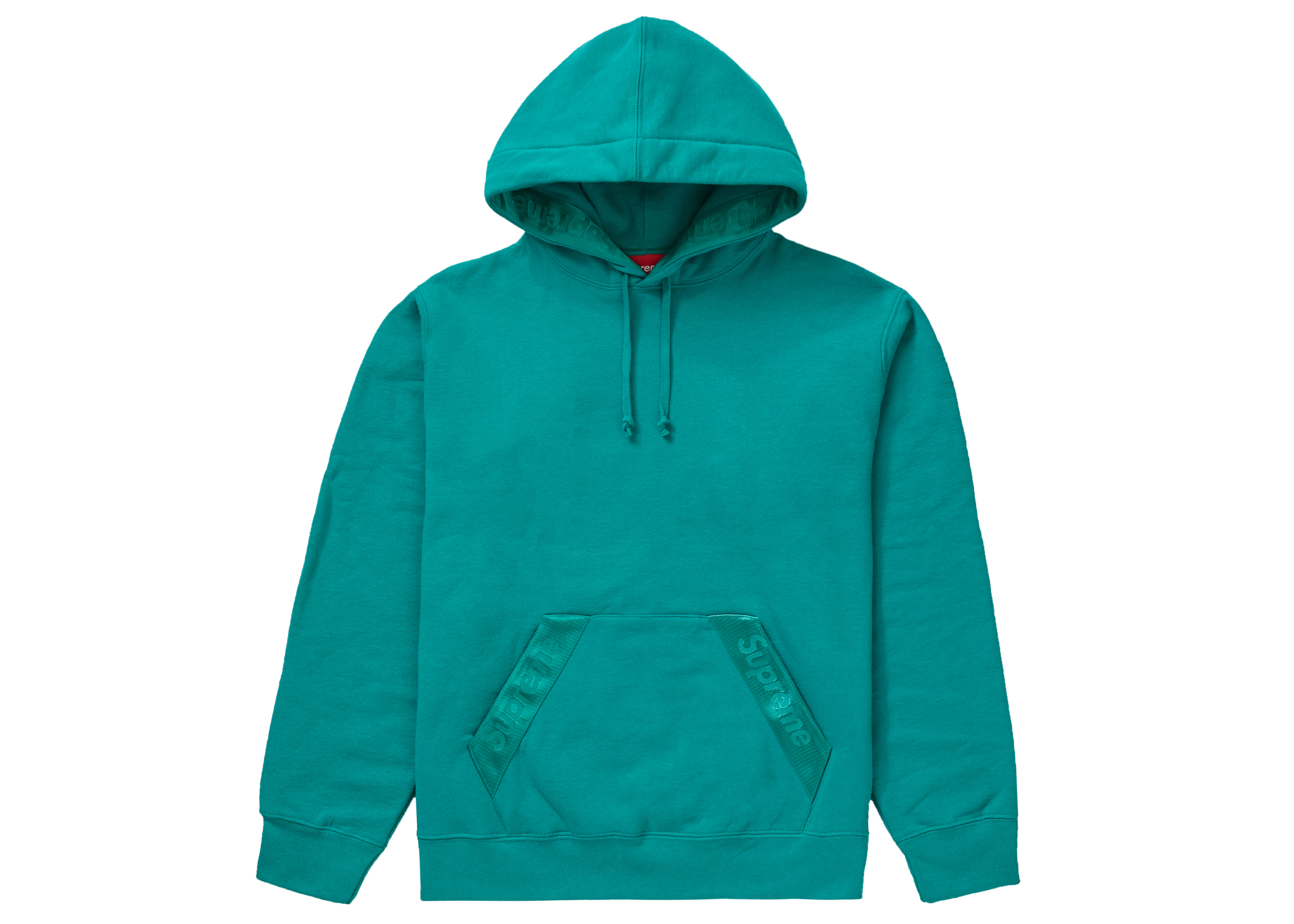 supreme sleeve embroidery hooded sweatshirt dark aqua