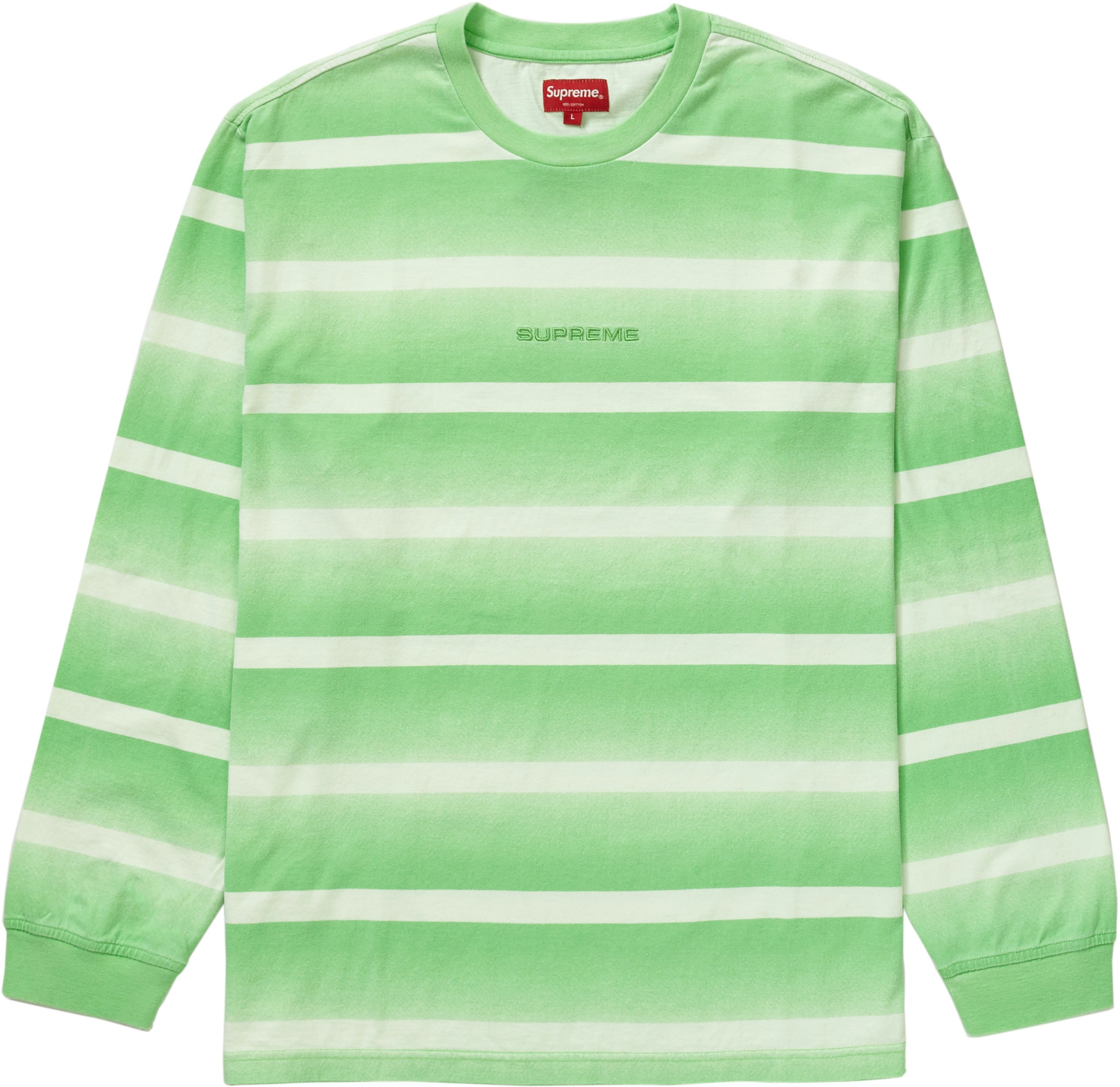 Supreme Fade Stripe L/S Top Bright Green - Novelship