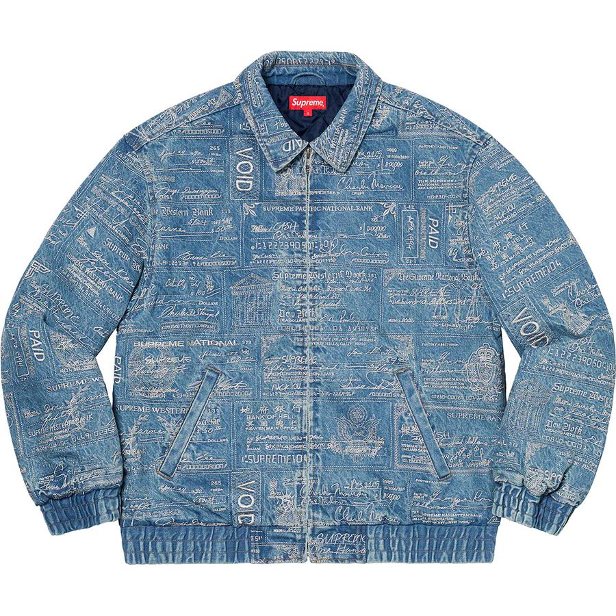 supreme checks embroidered denim jacket